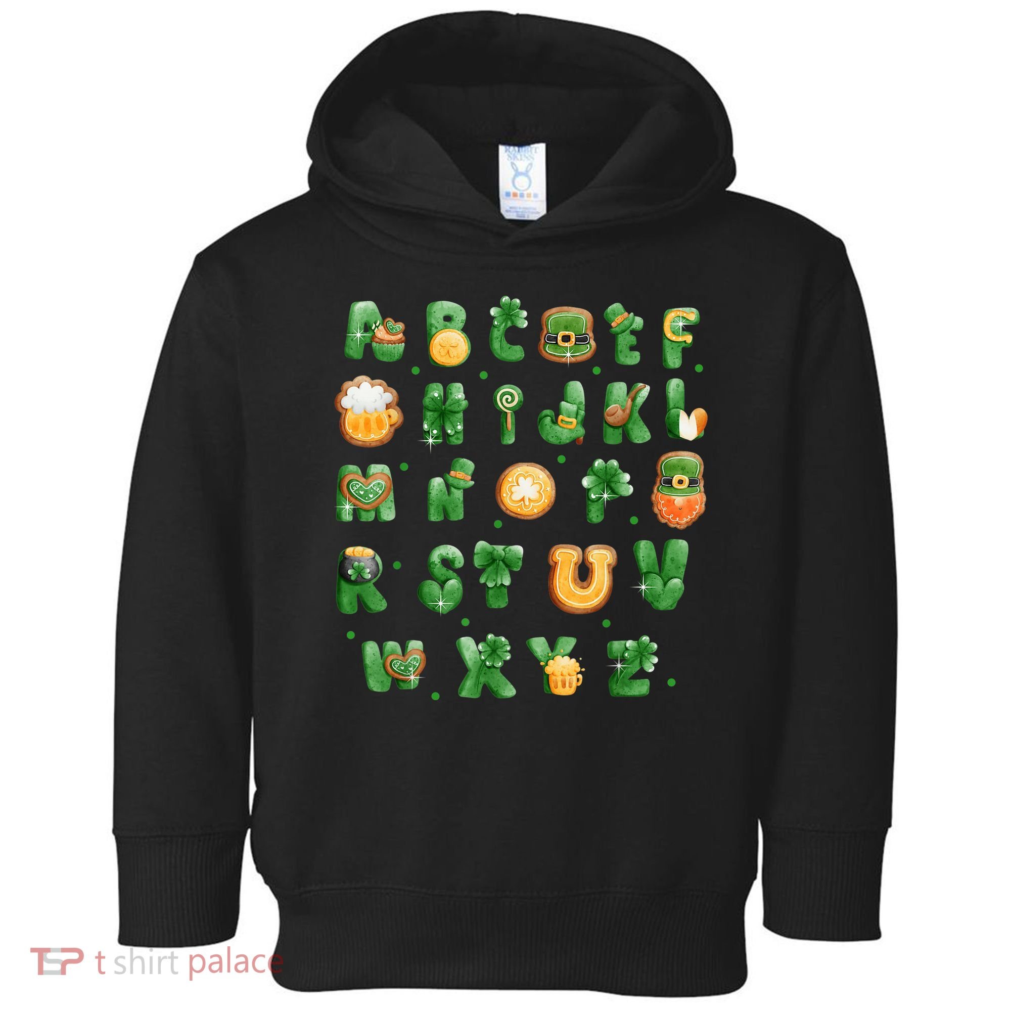 Saint Patricks Day Alphabet ABCs Elemeno For Teacher Student Toddler Hoodie