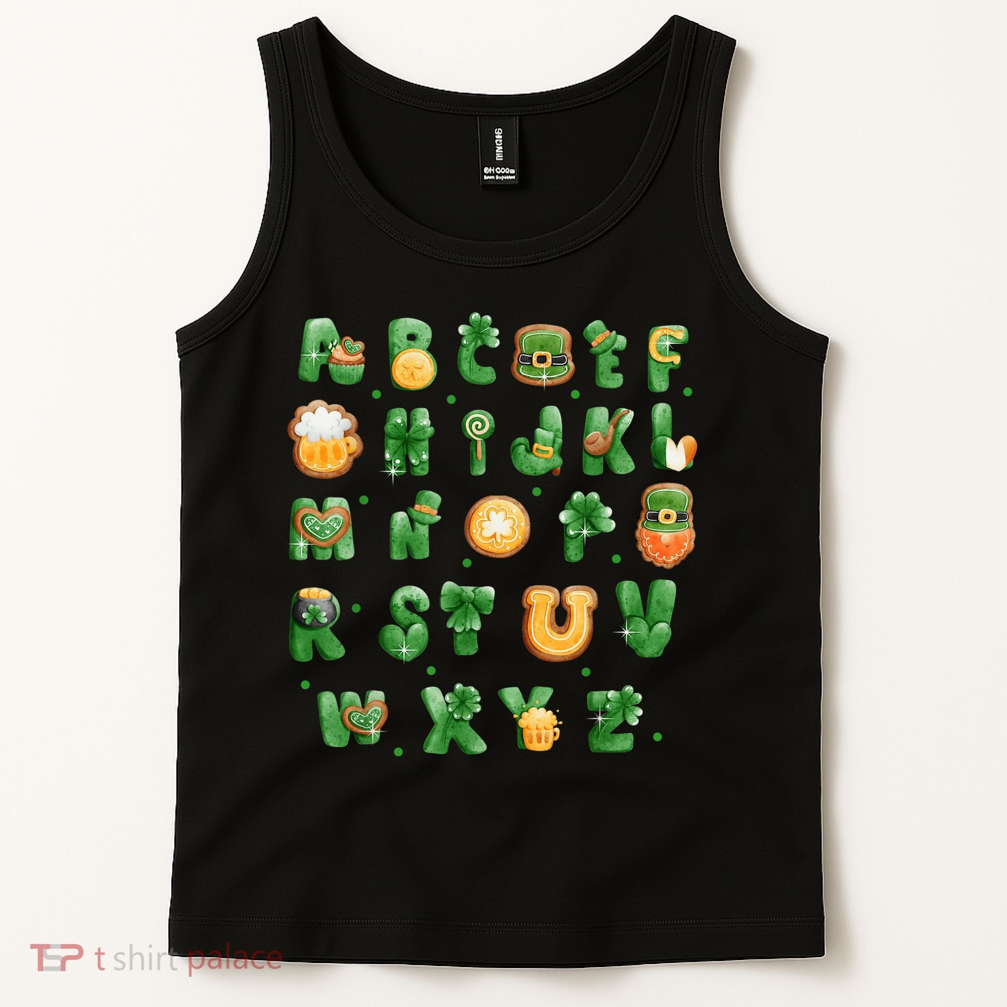 Saint Patricks Day Alphabet ABCs Elemeno For Teacher Student Tank Top