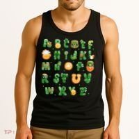Saint Patricks Day Alphabet ABCs Elemeno For Teacher Student Tank Top thumb 3