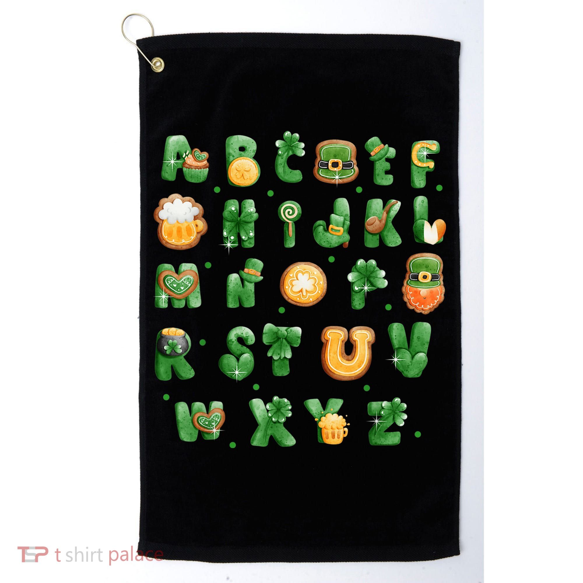 Saint Patricks Day Alphabet ABCs Elemeno For Teacher Student Golf Towel