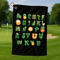 Saint Patricks Day Alphabet ABCs Elemeno For Teacher Student Golf Towel thumb 1
