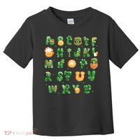 Saint Patricks Day Alphabet ABCs Elemeno For Teacher Student Toddler T-Shirt thumb 0