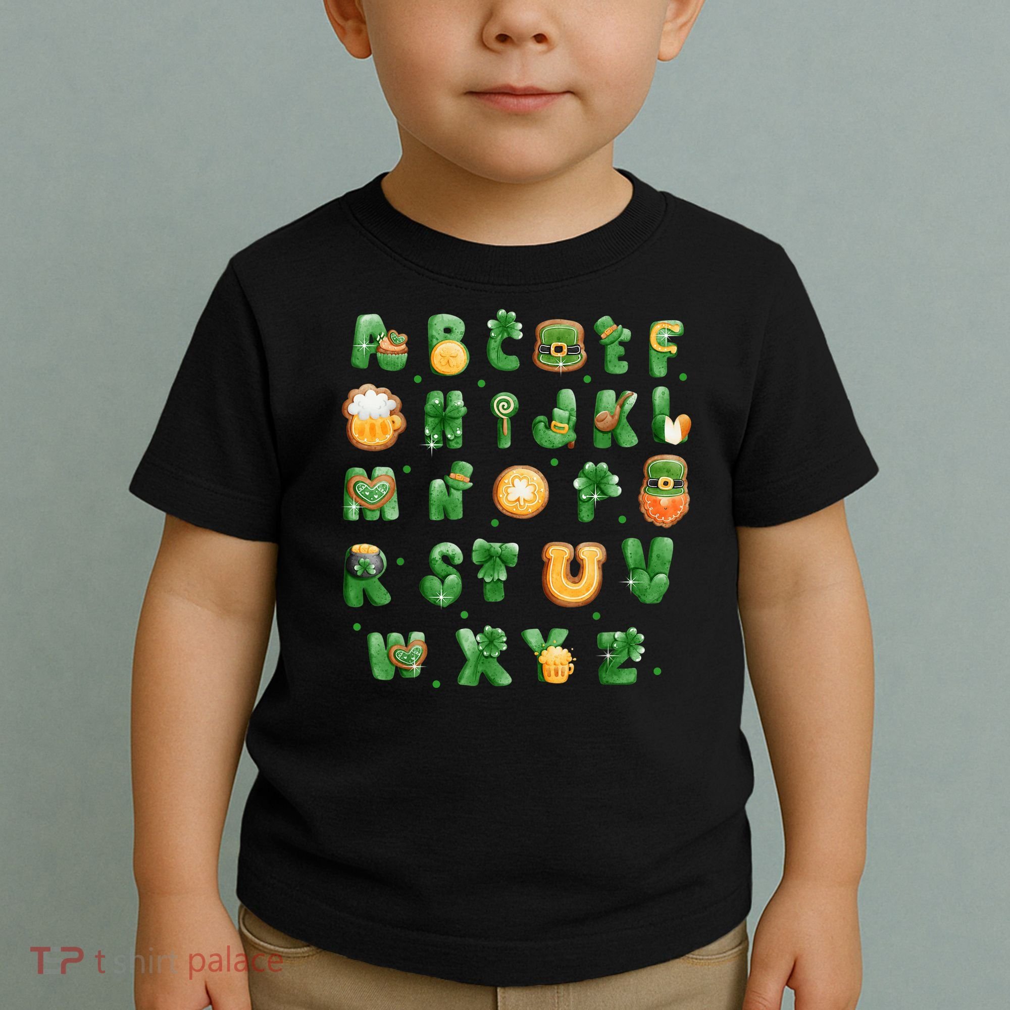 Saint Patricks Day Alphabet ABCs Elemeno For Teacher Student Toddler T-Shirt