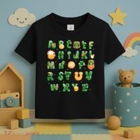Saint Patricks Day Alphabet ABCs Elemeno For Teacher Student Toddler T-Shirt thumb 3