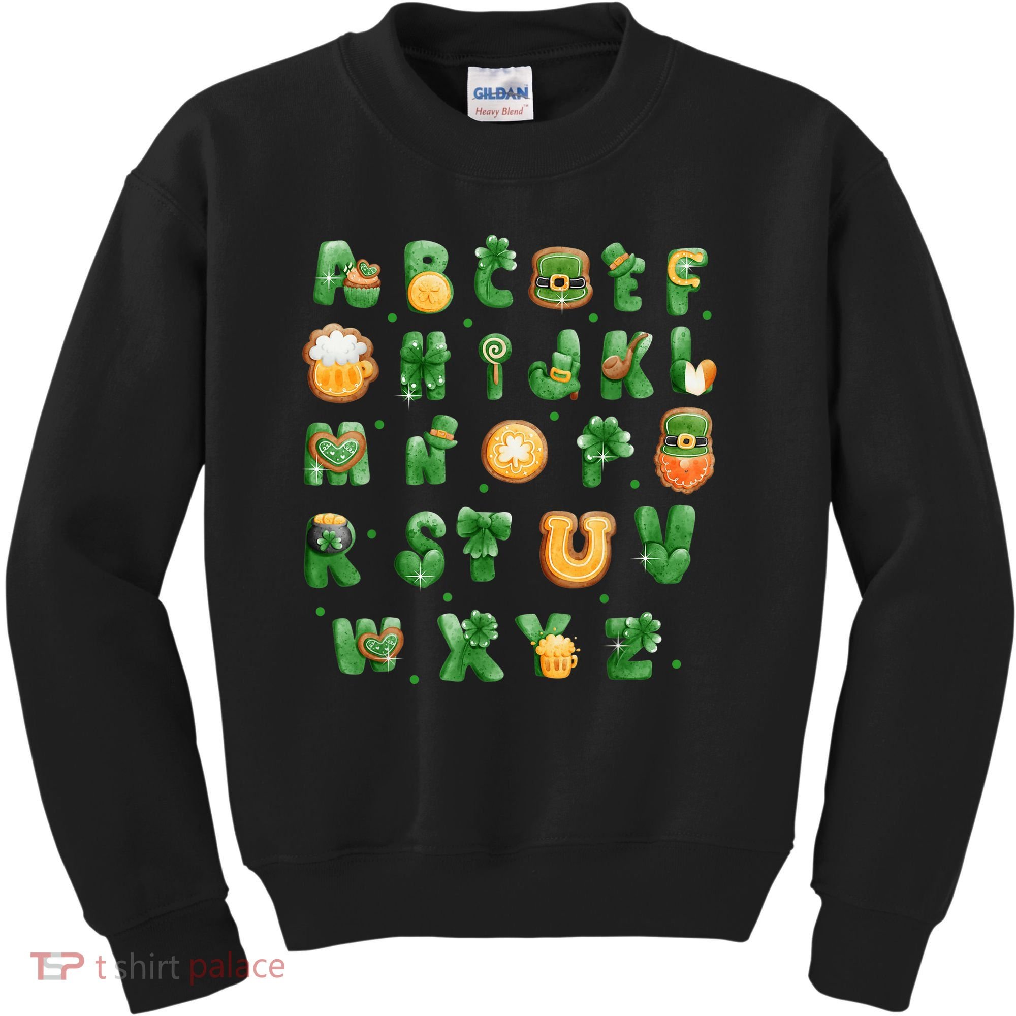 Saint Patricks Day Alphabet ABCs Elemeno For Teacher Student Kids Sweatshirt