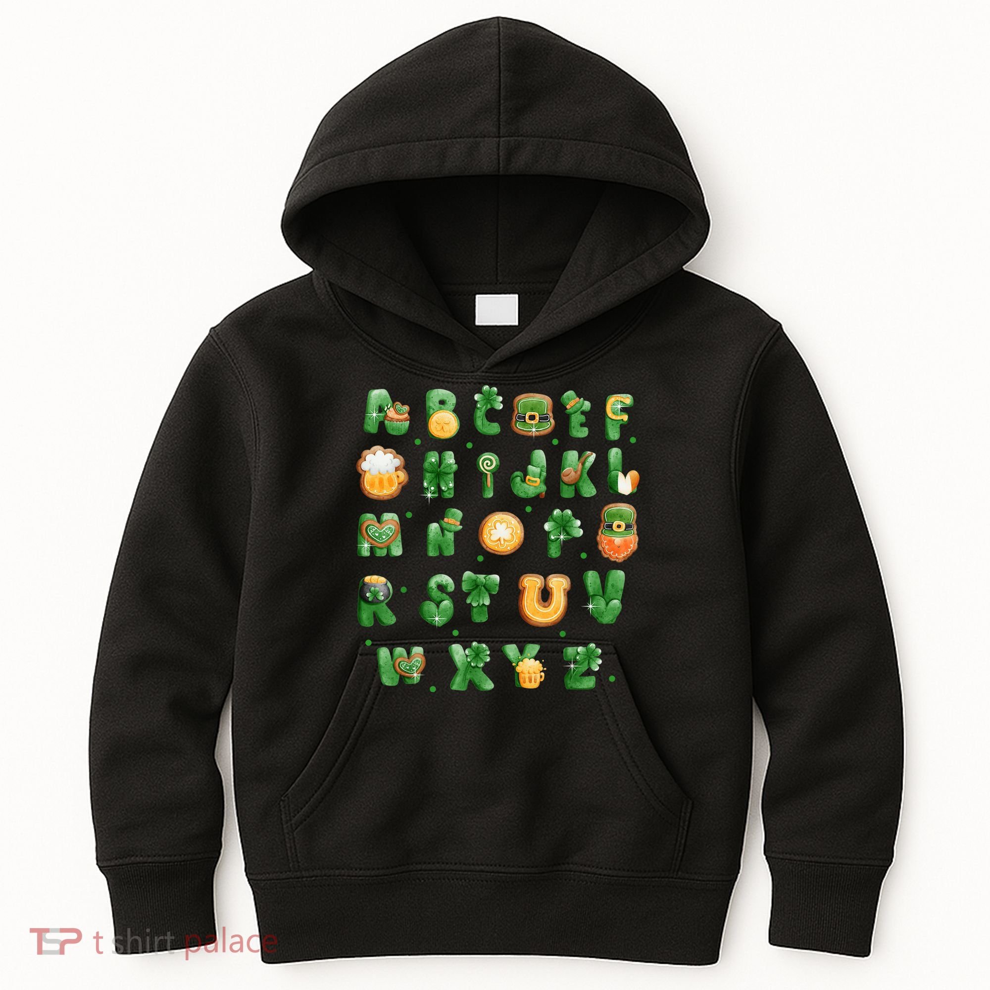 Saint Patricks Day Alphabet ABCs Elemeno For Teacher Student Kids Hoodie