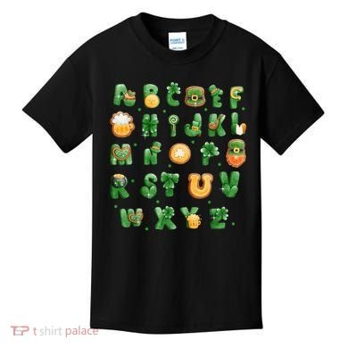 Saint Patricks Day Alphabet ABCs Elemeno For Teacher Student Kids T-Shirt