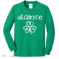 St Patricks Day, Slainte, Funny St Patricks Day Kids Long Sleeve Shirt thumb 0