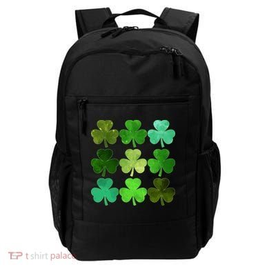 St Patricks Day Lucky Watercolor Shamrocks Backpack