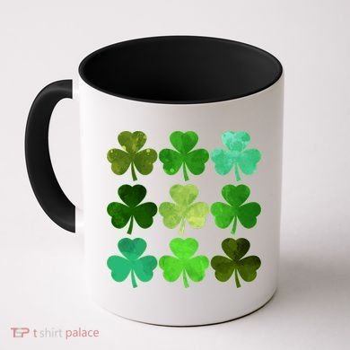 St Patricks Day Lucky Watercolor Shamrocks Coffee Mug