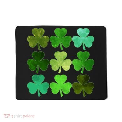 St Patricks Day Lucky Watercolor Shamrocks Mousepad