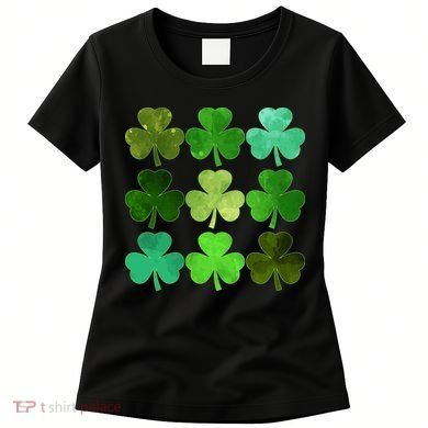 St Patricks Day Lucky Watercolor Shamrocks Women's T-Shirt