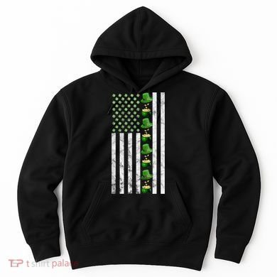 St Patricks Day Irish American Flag Gold Vintage Hoodie