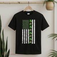 St Patricks Day Irish American Flag Gold Vintage T-Shirt thumb 2