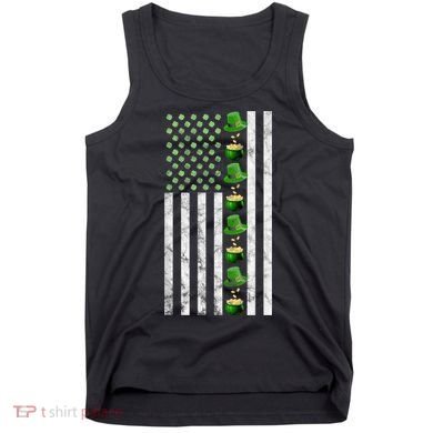 St Patricks Day Irish American Flag Gold Vintage Tank Top