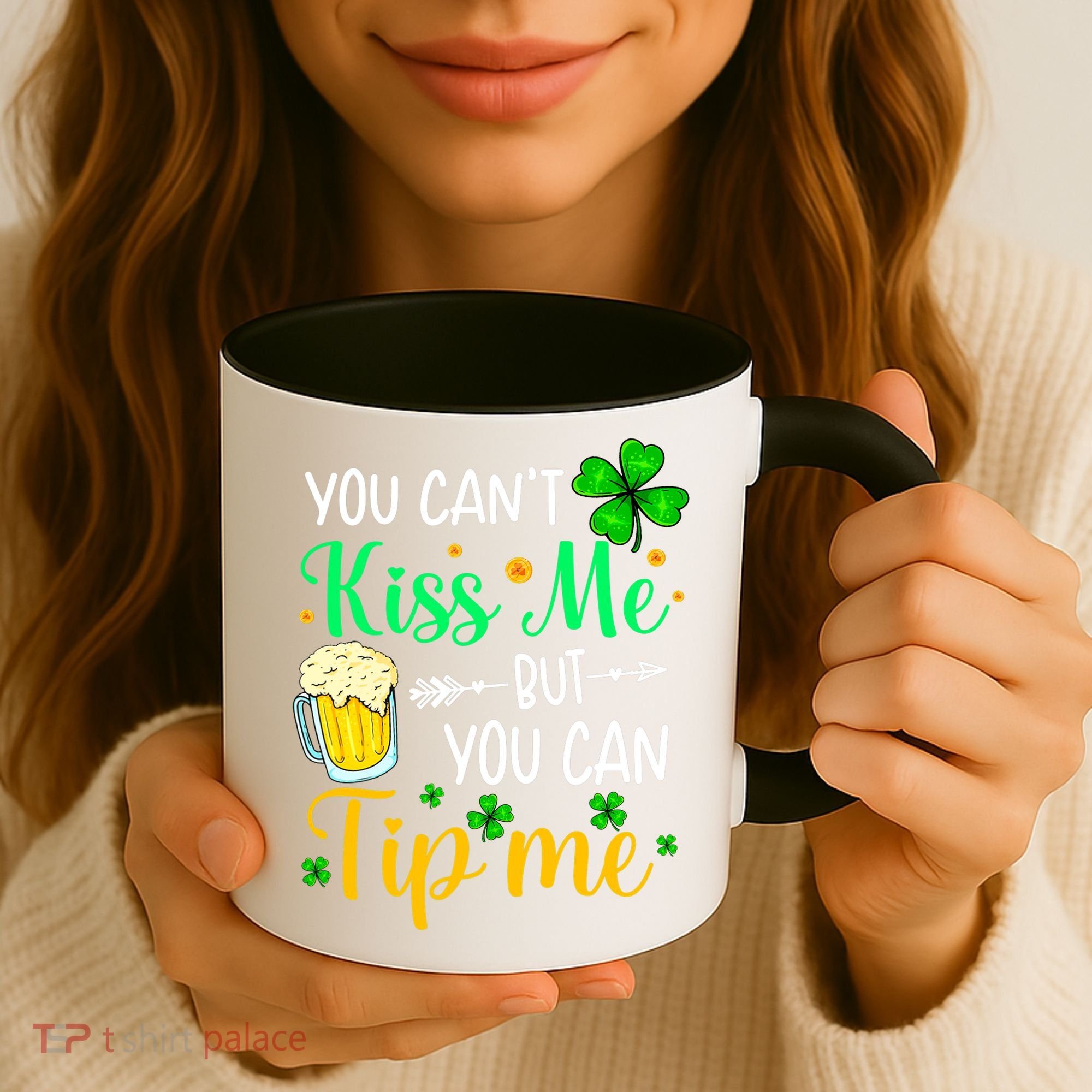 St Patrick's Day Lucky Shamrock Waitress Bartender Waiter Coffee Mug