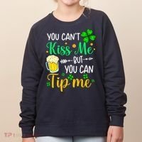 St Patrick's Day Lucky Shamrock Waitress Bartender Waiter Women's Sweatshirt thumb 0
