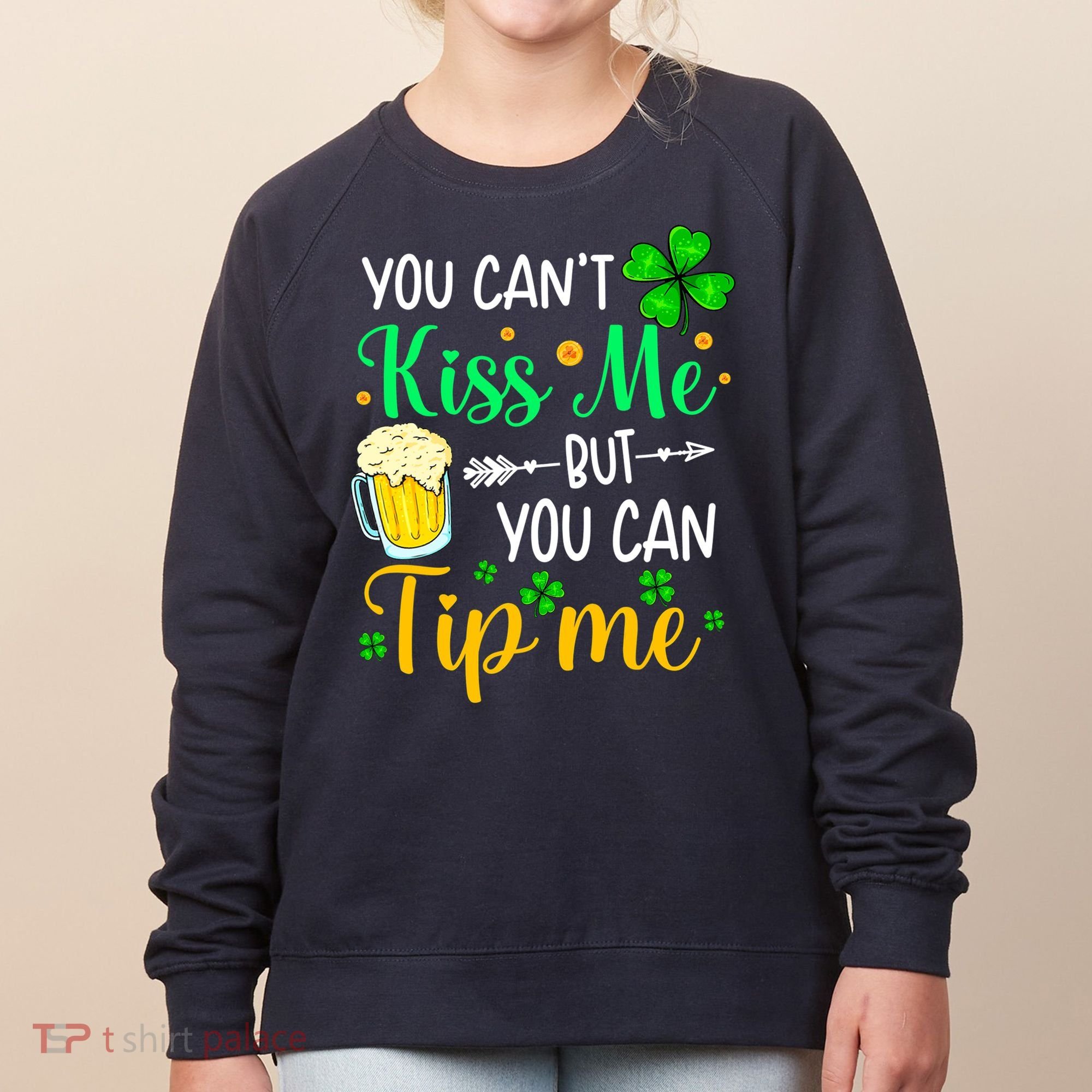 St Patrick's Day Lucky Shamrock Waitress Bartender Waiter Women's Sweatshirt