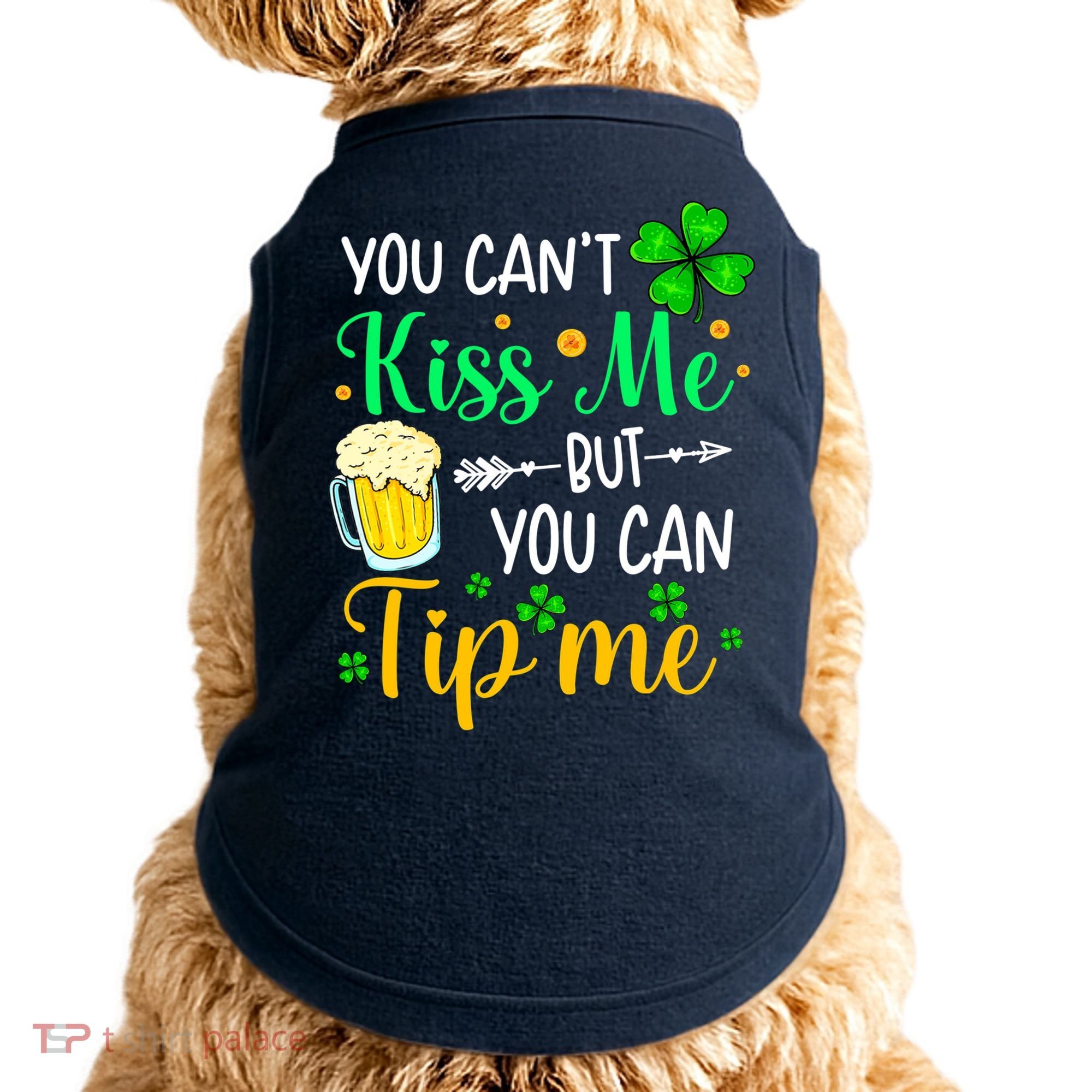 St Patrick's Day Lucky Shamrock Waitress Bartender Waiter Doggie Tank