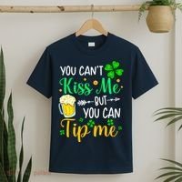 St Patrick's Day Lucky Shamrock Waitress Bartender Waiter T-Shirt thumb 2