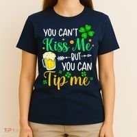 St Patrick's Day Lucky Shamrock Waitress Bartender Waiter T-Shirt thumb 4