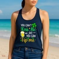 St Patrick's Day Lucky Shamrock Waitress Bartender Waiter Women's Tank Top thumb 2
