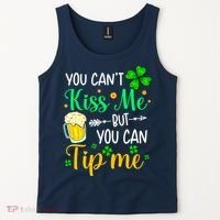 St Patrick's Day Lucky Shamrock Waitress Bartender Waiter Tank Top thumb 2
