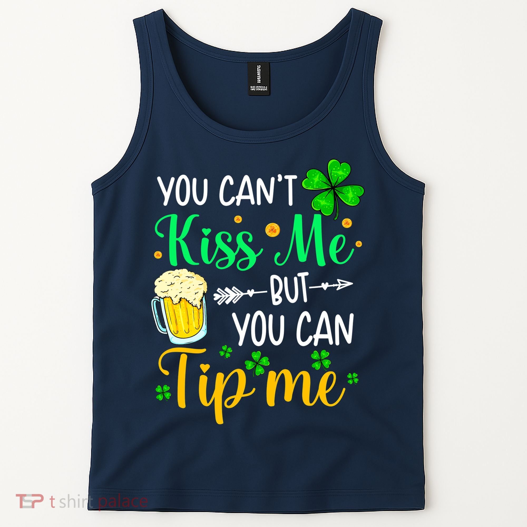 St Patrick's Day Lucky Shamrock Waitress Bartender Waiter Tank Top