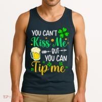 St Patrick's Day Lucky Shamrock Waitress Bartender Waiter Tank Top thumb 3
