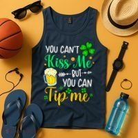 St Patrick's Day Lucky Shamrock Waitress Bartender Waiter Tank Top thumb 4