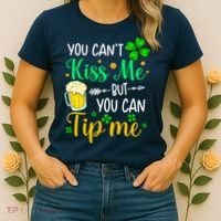 St Patrick's Day Lucky Shamrock Waitress Bartender Waiter Women's T-Shirt thumb 2