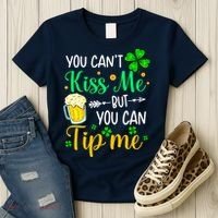St Patrick's Day Lucky Shamrock Waitress Bartender Waiter Women's T-Shirt thumb 3