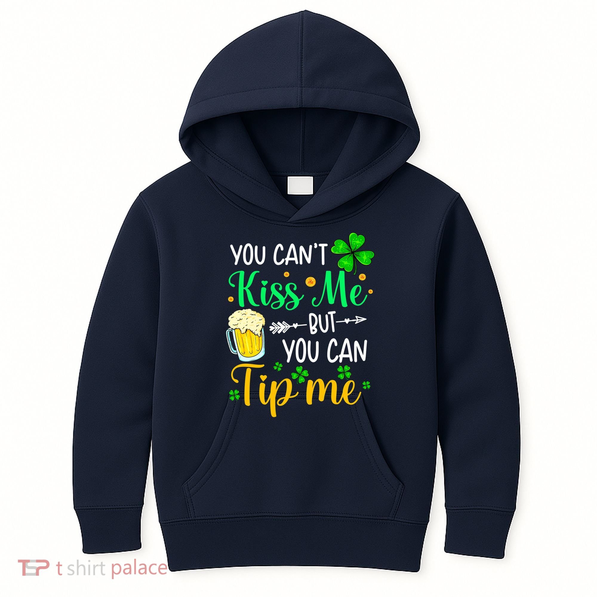 St Patrick's Day Lucky Shamrock Waitress Bartender Waiter Kids Hoodie