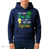 St Patrick's Day Lucky Shamrock Waitress Bartender Waiter Kids Hoodie thumb 4