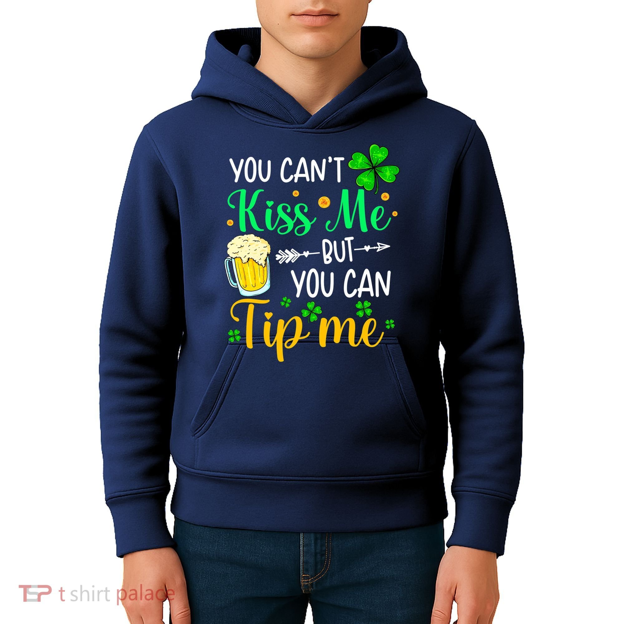 St Patrick's Day Lucky Shamrock Waitress Bartender Waiter Kids Hoodie