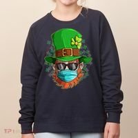 St Patricks Day Quarantined Masked Leprechaun Women's Sweatshirt thumb 0