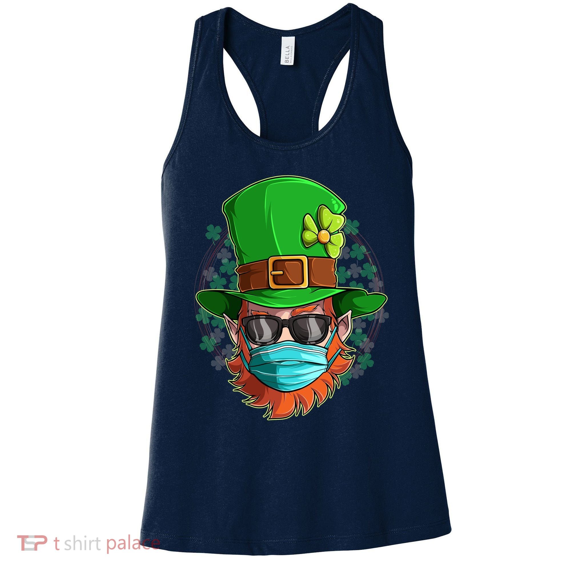St Patricks Day Quarantined Masked Leprechaun Women's Tank Top