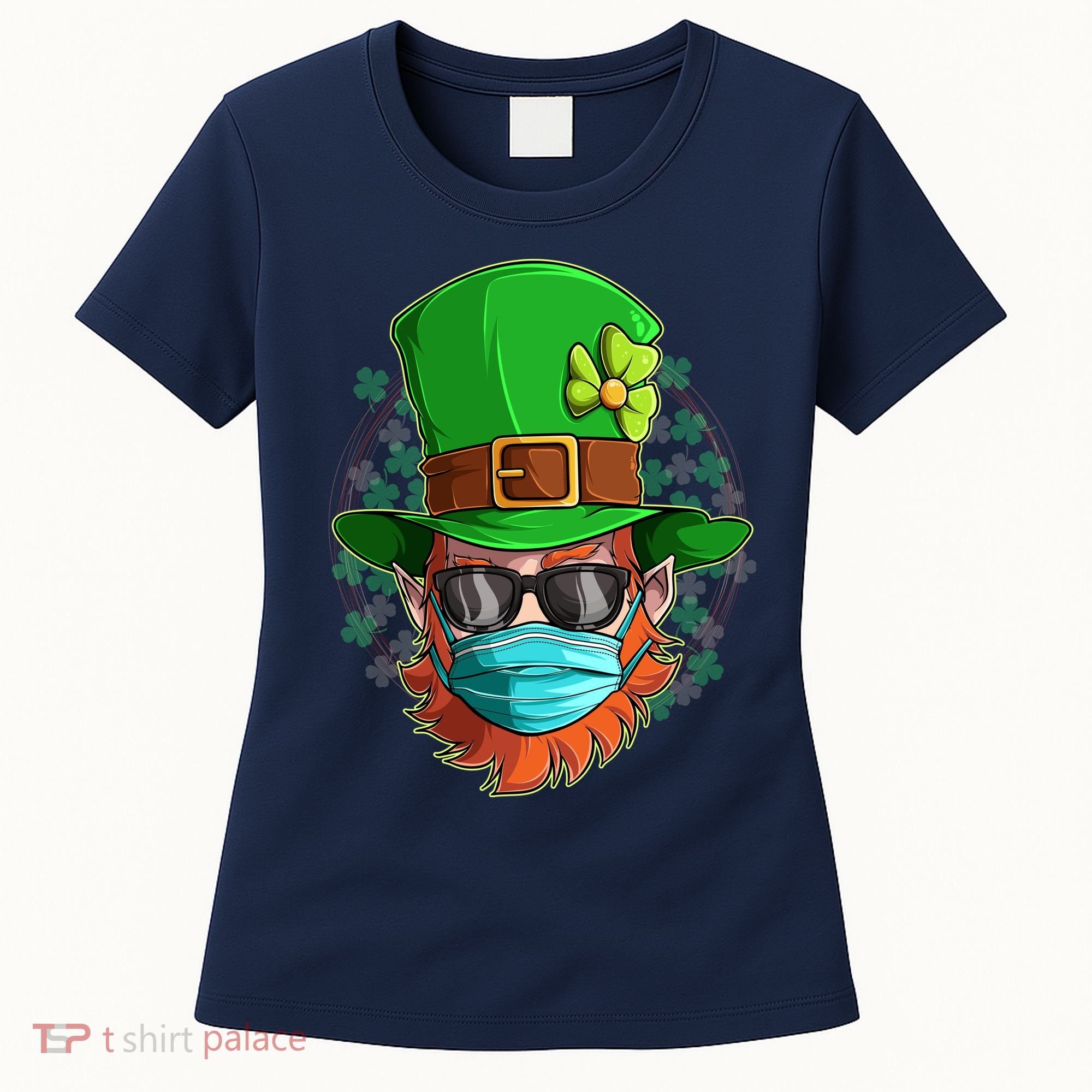 St Patricks Day Quarantined Masked Leprechaun Women's T-Shirt
