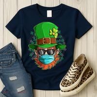St Patricks Day Quarantined Masked Leprechaun Women's T-Shirt thumb 3