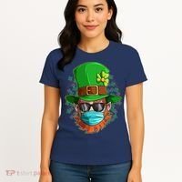 St Patricks Day Quarantined Masked Leprechaun Women's T-Shirt thumb 4