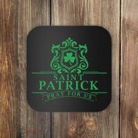 Saint Patricks Day Pray For Us St Patrick's Catholic Patty's Coaster thumb 0