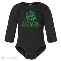 Saint Patricks Day Pray For Us St Patrick's Catholic Patty's Baby Long Sleeve Bodysuit thumb 0