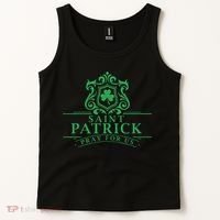 Saint Patricks Day Pray For Us St Patrick's Catholic Patty's Tank Top thumb 2