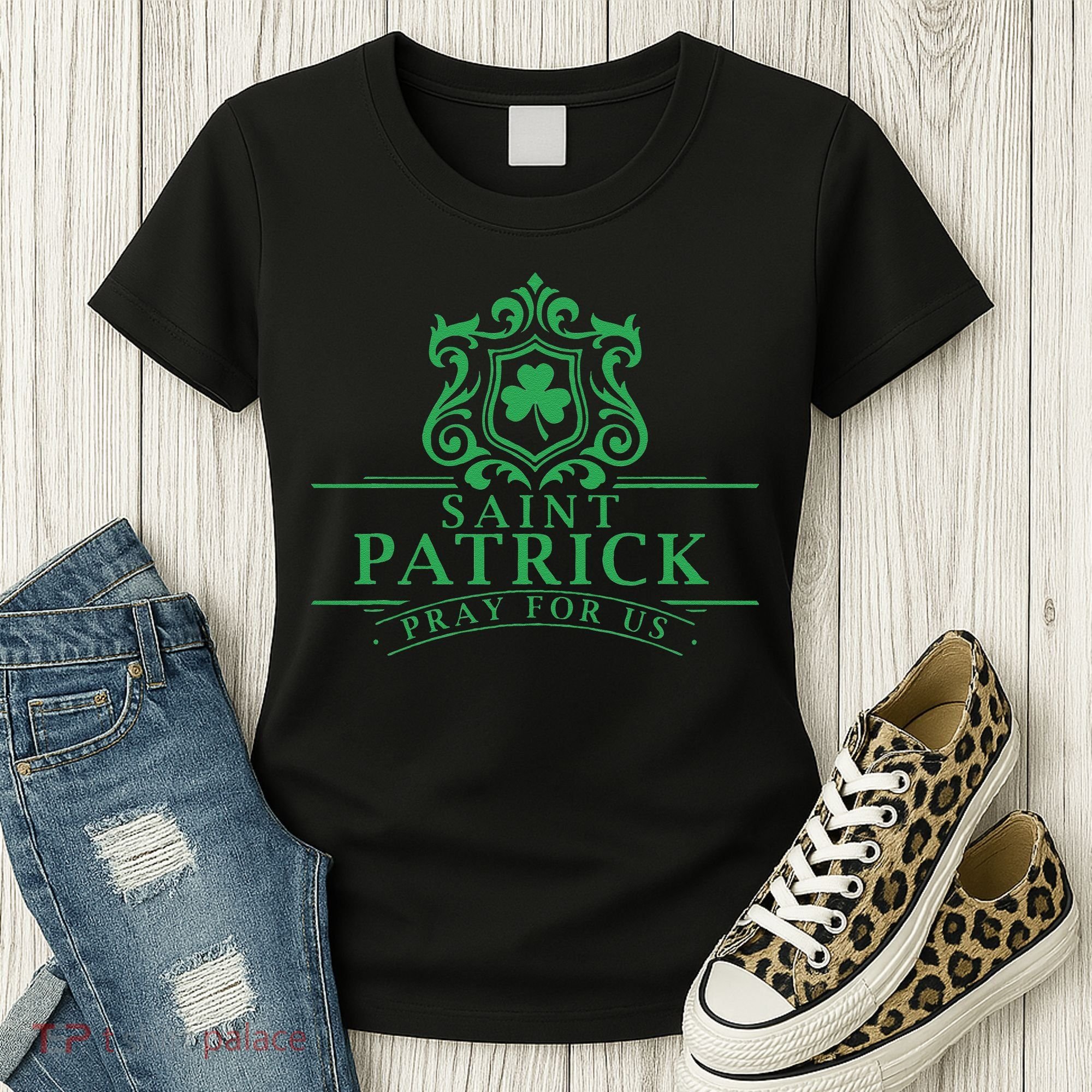 Saint Patricks Day Pray For Us St Patrick's Catholic Patty's Women's T-Shirt