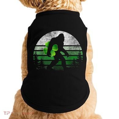 St Patricks Day Bigfoot Irish Shamrock Sasquatch Clover Leaf Doggie Tank
