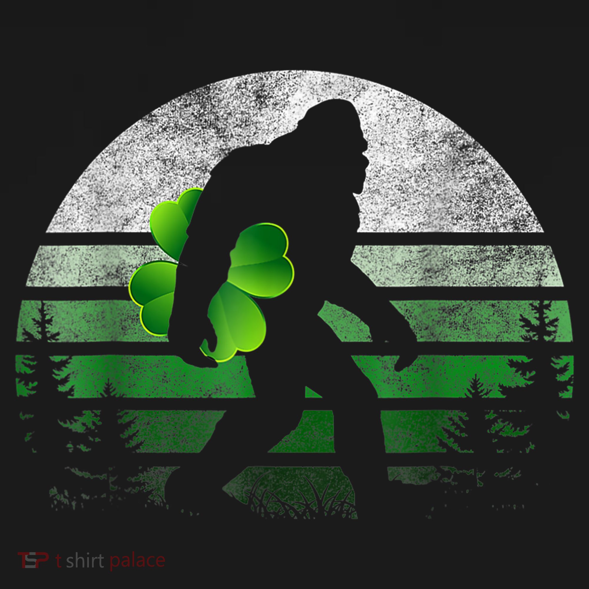St Patricks Day Bigfoot Irish Shamrock Sasquatch Clover Leaf Doggie Tank