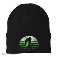 St Patricks Day Bigfoot Irish Shamrock Sasquatch Clover Leaf Beanie thumb 0