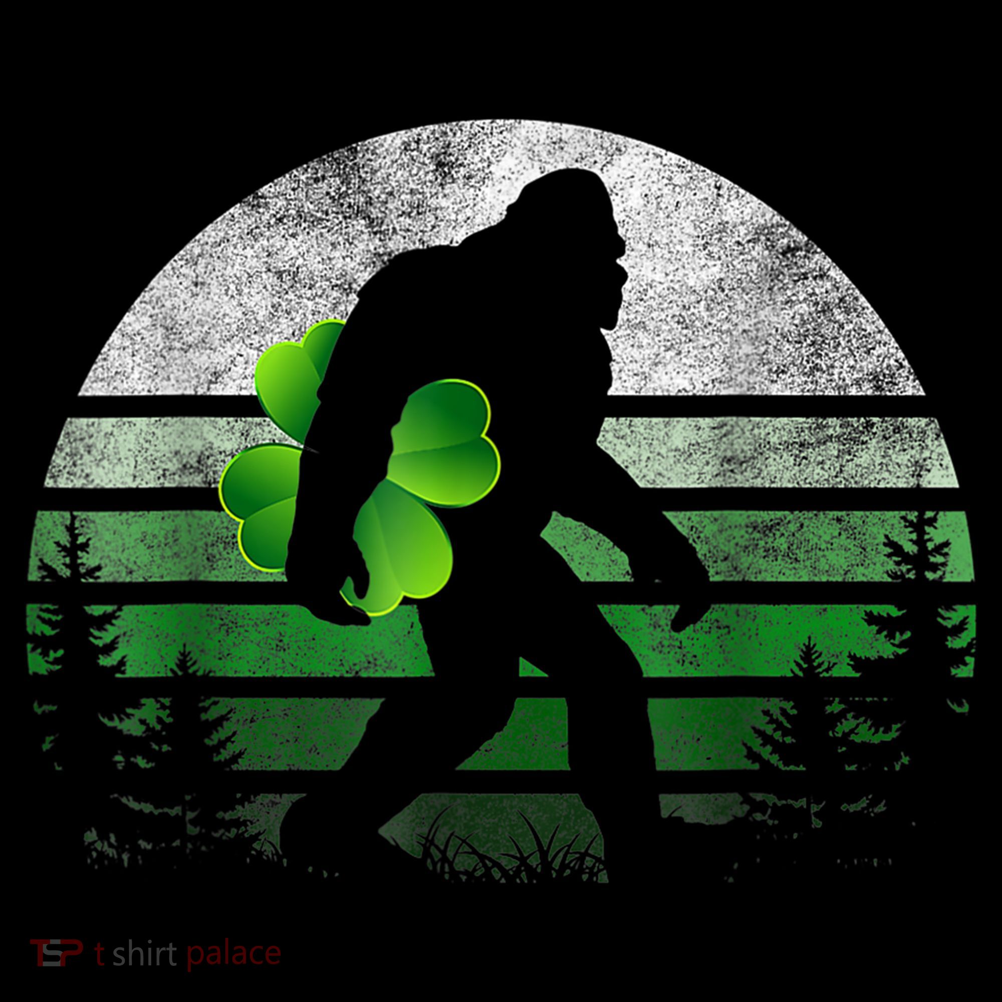 St Patricks Day Bigfoot Irish Shamrock Sasquatch Clover Leaf Mousepad