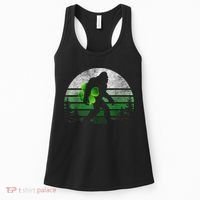 St Patricks Day Bigfoot Irish Shamrock Sasquatch Clover Leaf Women's Tank Top thumb 0