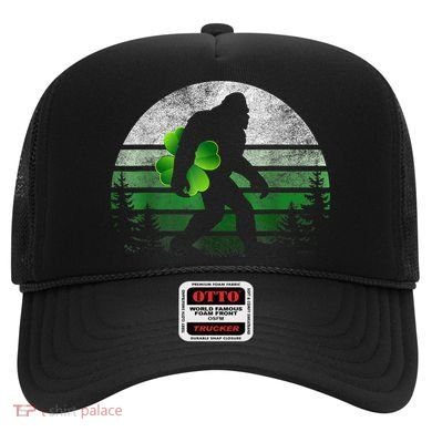 St Patricks Day Bigfoot Irish Shamrock Sasquatch Clover Leaf Hat